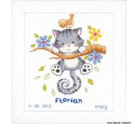 Paquet de broderie Vervaco : motif de comptage "Chaton qui joue