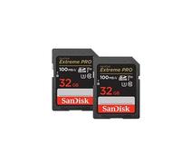 Paquet De Deux Carte Mémoire SDHC Sandisk Extreme Pro 32 Go R 100 Mo/s W 90Mo/s UHS-I Classe 10, U3, V30 - 2PCS/PACK G