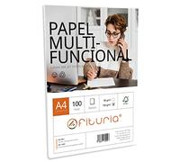 Paquet de feuilles A4 avec 100 feuilles blanches, papier multifonctionnel pour l'école et les environnements de travail. Idéal avec les imprimantes laser, jet d'encre ou photocopieurs - Ofituria (100 g/m2)