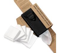 Paquet de mouchoirs en coton réutilisables LastTissue® | Serviettes pour le visage et mouchoirs pour hommes et femmes - Mouchoirs lavables et durables avec étui de rangement - 1 Paquet, Noir