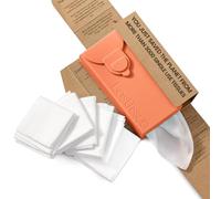 Paquet de mouchoirs en coton réutilisables LastTissue® | Serviettes pour le visage et mouchoirs pour hommes et femmes - Mouchoirs lavables et durables avec étui de rangement - 1 Paquet, Pêche