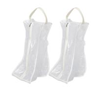 Paquet de Rangement Zippé pour Chaussures PVC Blanc, Lot de 2