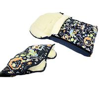 Paquet de table bébé Dreams * * Muff + Sac de pied d'hiver 90 cm - Chouettes $8 - en laine d'agneau pour poussette, buggy, pendentif - Coton - chauffe-mains