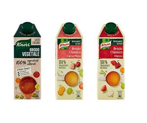 Paquet de test Knorr Brodo Vegetale Manzo Carne Mista bouillon avec légumes 100% ingrédients naturels sans gluten 3x 750ml