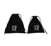 Paquet de Voyage pour Sèche-cheveux Noir à Cordon Lot de 2