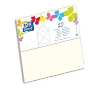 Paquet d'enveloppes Oxford 164x164 x20 beige gommee patte pointue beige