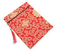 Paquet Enveloppe en Soie Rouge pour Protection de Livres et Documents Bouddhistes Intérieur Spacieux, pour et Usage Quotidien