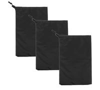 Paquet Étanche à Cordon Grosse Capacité 20x30cm en Oxford, Lot de 3 | Pochette Lavable Noire, Rangement Portable pour Vêtements Mouillés, Natation, Gym et Activités Extérieures