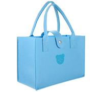 Paquet Fourre-tout en Feutre Bleu 30x20x13cm pour Étudiants | Coutures Solides, Bouton-pression Pratique, Format Réutilisable pour Courses, Déplacements Quotidiens, Salle de Sport