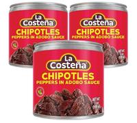 Paquet La Costena de 3 x Piments Chipotles La Costena dans la Sauce Adobo 199g