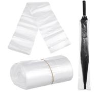 Paquet Parapluie Canne Jetables 100 Pièces en Plastique PE Transparent | Recharge à Trous Prépercés, Double Face, pour Distributeur Automatique, Hôtels et Écoles Style Aléatoire