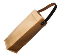 Paquet Présent en Papier Kraft Lavable pour Bouteille de Vin Rouge | Poignée Renforcée, Portable et Résistant à L’usure, Format Kaki pour Noël et Visites