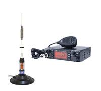 PNI Paquet Radio CB Escort HP 9001 Pro ASQ réglable, AM-FM, 12V, 4W + Antenne CB ML70 26-30MHz, 200W, 70cm, Aimant 145 mm Inclus