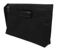 Paquet Verrouillable à Combinaison en Polyester Noir pour Documents A4 | Rangement Sécurisé, Fermeture Zippée, Usage Bureau ou Déplacement, pour Téléphone et Cartes D'identité