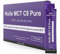 Paquets d'Huile MCT C8 | Augmente Les Cétones 4 Fois Par Rapport aux Autres MCT | Cétogène, Paleo & Végétalien | Boîte de 15 portions de 15 ml | Ketosource®