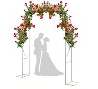 Par anti da balcon, par rose en métal, da Giardino, Archi Matrimonio con base, Bianco/Nero/Colore Verde Scuro, Larghezza Lle 40 cm (blanc, 80 x 200 cm)