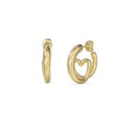 Guess Boucles d'oreilles Iconique Jube05529 – Doubles créoles cœur acier inoxydable doré – Femme