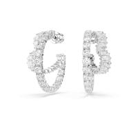 Swarovski – Anneaux d'oreilles Matrix – Cœur, blanches, métal rhodié – Tailles variées – OS