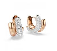 Swarovski Boucles d'oreilles Dextera mini rondes blanches, placage ton or rosé OS