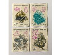 par des Livres Express. Timbres Neufs** de Collection Authentiques. France 1986 No 2429 à 2432 Neufs sans charnière. Minéraux de France : Quartz