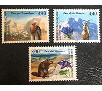 par des Livres Express. Timbres Neufs** de Collection Authentiques. France 1996 No 2997 à 2999 Neufs sans charnière. Animaux: marmotte, Bouquetin...
