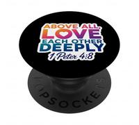 par-Dessus Tout, Aimez-Vous profondément : Dieu, Verset de la Bible chrétienne PopSockets PopGrip Adhésif
