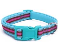 par Hundhalsband, Collier Tactique réfléchissant for Chien, Joli Collier Large et Durable avec Boucle de Verrouillage sécurité for Chiens Toutes Races(Blue,Large)