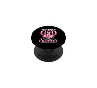 par la grâce de Dieu, Je suis Une survivante du Cancer du Sein PopSockets PopGrip Adhésif