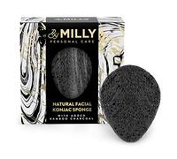 par Milly 100% naturel du visage éponge Konjac avec activé Charbon de bambou. Exfoliant Doux pour tous types de peaux. respectueux de l'environnement et biodégradable.