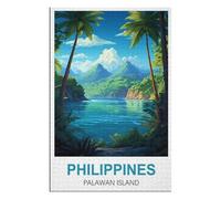 par Numéro avec Peintures et Pinceaux, Pour Mural Décor，Philippines Île de Palawan，Peinture par Numéros pour Adulte, Coeur Cristal Peinture Numero, Peinture Numero Adulte Débutants, 50x60cm(AA-985）