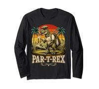 par-T-Rex Golf Party Dinosaure Golfeur Design rétro Manche Longue
