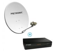 Parabole Calysta acier diamètre 80 cm + Touchbox + LNB monobloc blanche - blanc