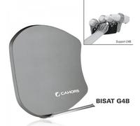 Cahors Parabole Fibre Gris Multisatellite Bisat G4B + 4 Lnb Single