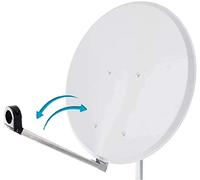 Parabole Satellite Acier Blanche 65cm Click-Clack PREMONTEE Support Pliable Repliable