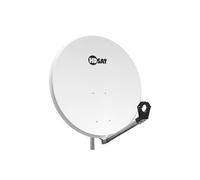 HDSAT Parabole Satellite Acier Blanche 80cm avec Support LNB en Acier Galvanisé idéal Astra EUTELSAT