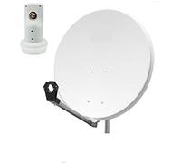 Parabole Satellite Aluminium Blanche 80cm idéal Astra EUTELSAT + LNB 0.1 DB Single