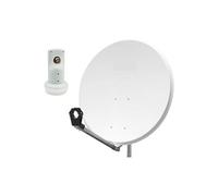 Parabole satellite aluminium blanche 80cm idéal astra eutelsat + lnb single hd