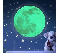 Paraboo Lune phosphorescente 30 cm [1 pce.] - lunes phosphorescentes plafond idéal pour plafond, stickers espace phosphorescents, autocollants ou sticker lune