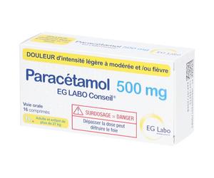 PARACETAMOL EG LABO CONSEIL 500 mg - pour douleurs et fièvre Boîte 16 comprimés Comprimé(S) pc(s)