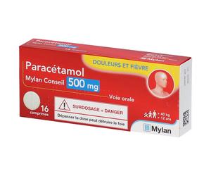 PARACETAMOL MYLAN CONSEIL 500MG COMPRIME Comprimé(S) 16 pc(s)