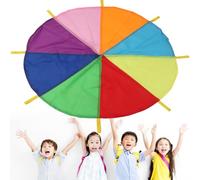 Parachute colorée pour enfant | Outdoor Rainbow Parachute Gym Class | Develop Team Awareness Rainbow Color Parachut Toy Tent Group Team Toy