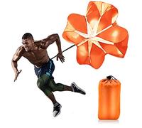 Parachute de course à pied, parachute de course à pied, parachute de résistance orange, 142,2 cm, parapluie pour course à pied et entraînement de puissance explosive, entraîneur pour coureur, football