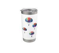 Parachutes arc-en-ciel amoureux du parachutisme parachutisme en formation Gobelet isotherme en acier inoxydable double paroi