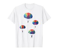 Parachutes Arc-en-Ciel Amoureux du Parachutisme Parachutisme en Formation T-Shirt