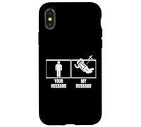 Parachutisme drôle votre mari mon mari femme parachutiste drôle Coque pour iPhone X/XS