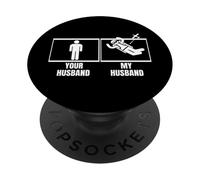 Parachutisme drôle votre mari mon mari femme parachutiste drôle PopSockets PopGrip Adhésif