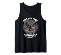Parachutiste Eagle Heritage Military Veteran Patriot Pride Débardeur