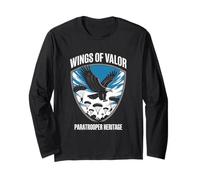 Parachutiste Eagle Heritage Military Veteran Patriot Pride Manche Longue