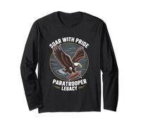 Parachutiste Eagle Heritage Military Veteran Patriot Pride Manche Longue