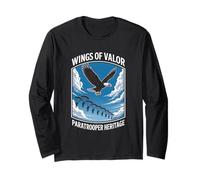 Parachutiste Eagle Heritage Military Veteran Patriot Pride Manche Longue